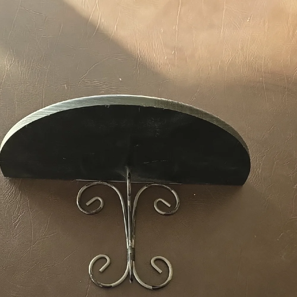 Chic Black and Silver Wall Shelf Wood And Metal